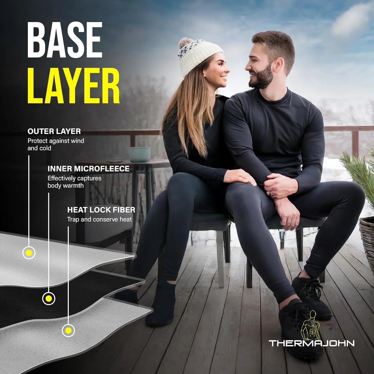 Long Johns Thermal Underwear for Men Crewneck Set (XS-4XL)